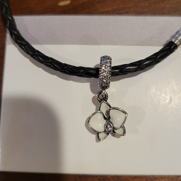 Pandora Jewelry - White orchid Pandora bead